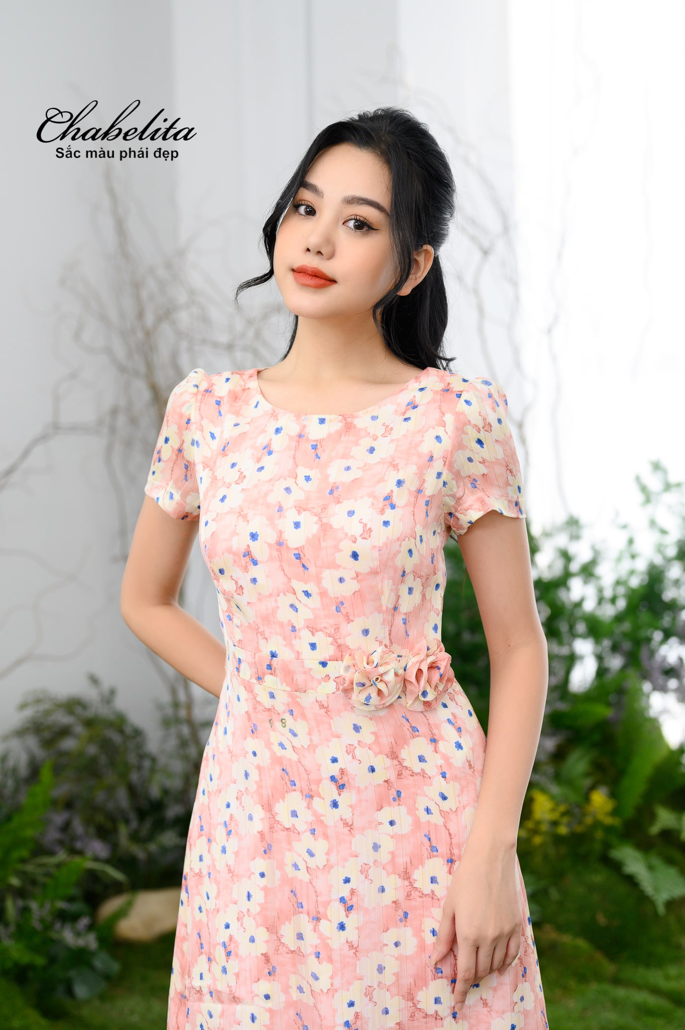 Đầm A màu hồng