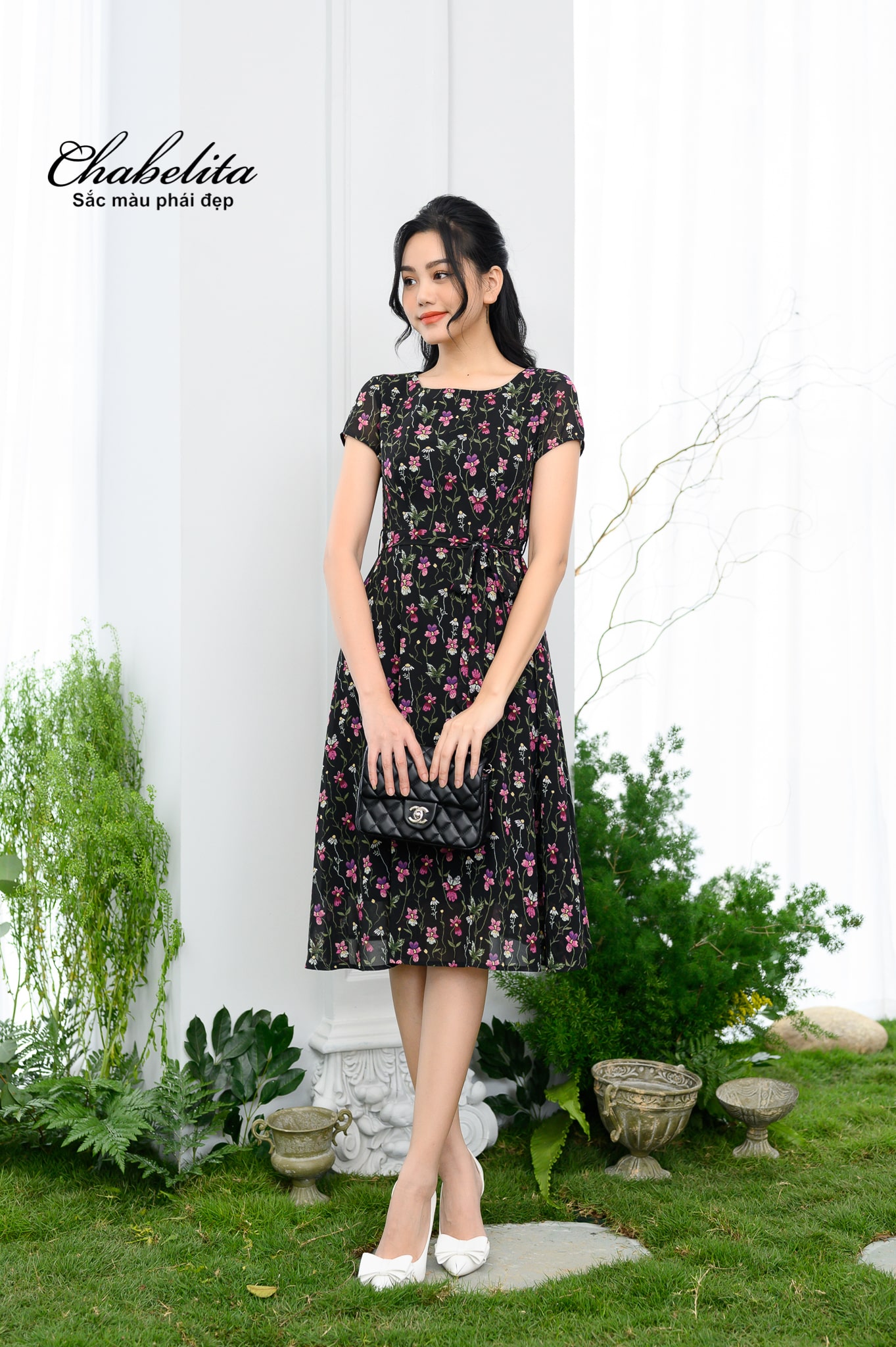 Váy hoa dây màu đen
