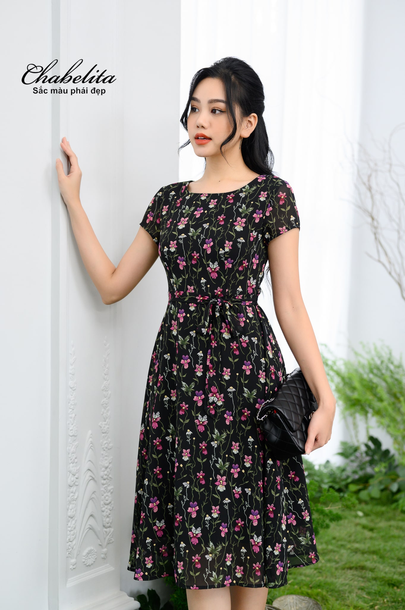 Váy hoa dây màu đen