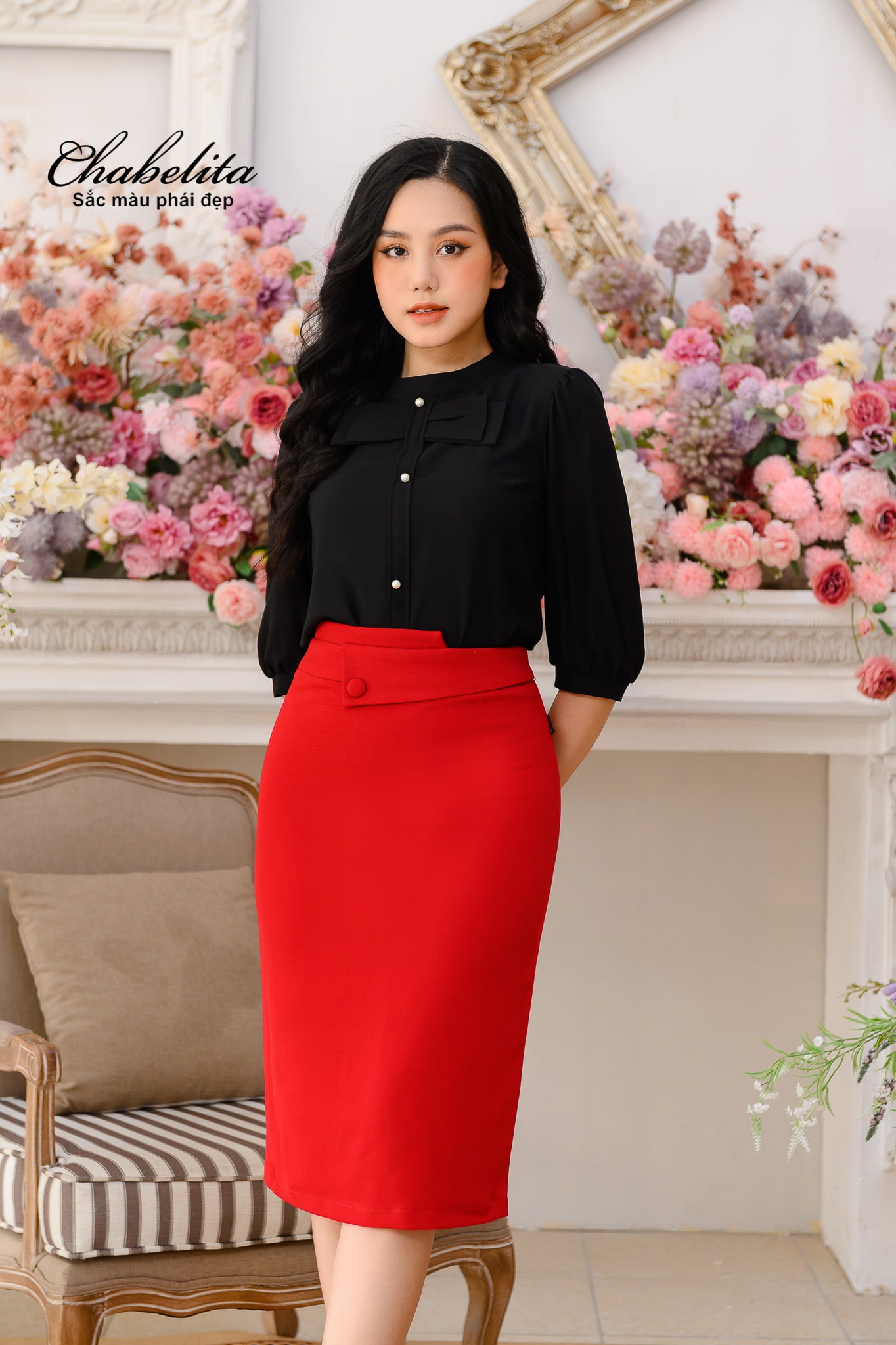 Chân zuyp ôm màu đỏ