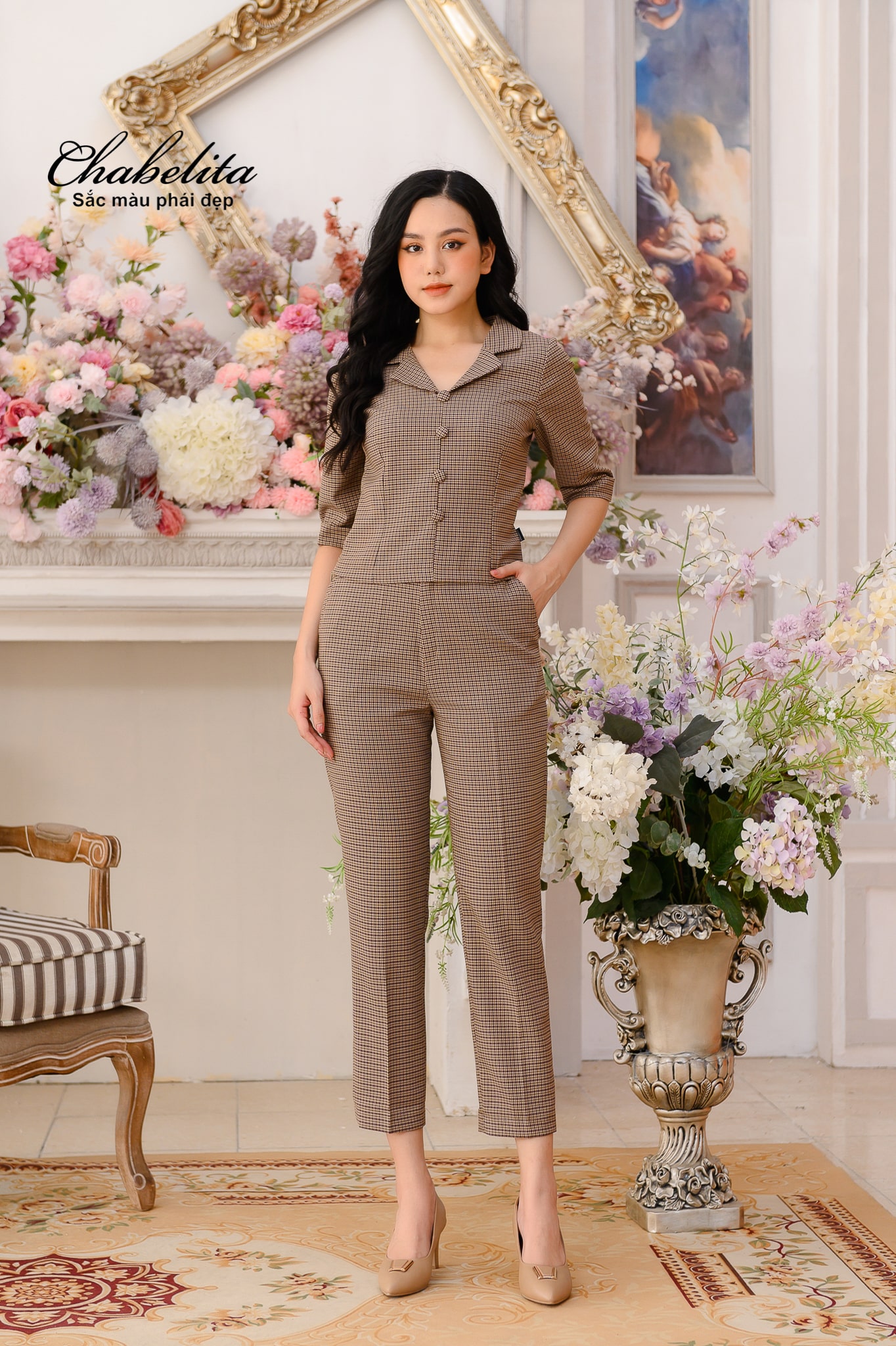 Bộ quần sớ dài màu bò