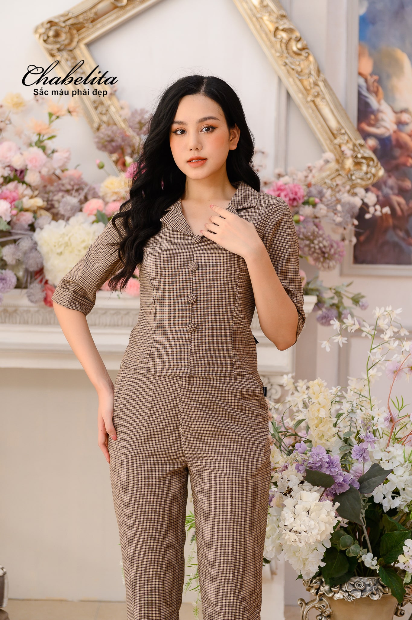 Bộ quần sớ dài màu bò