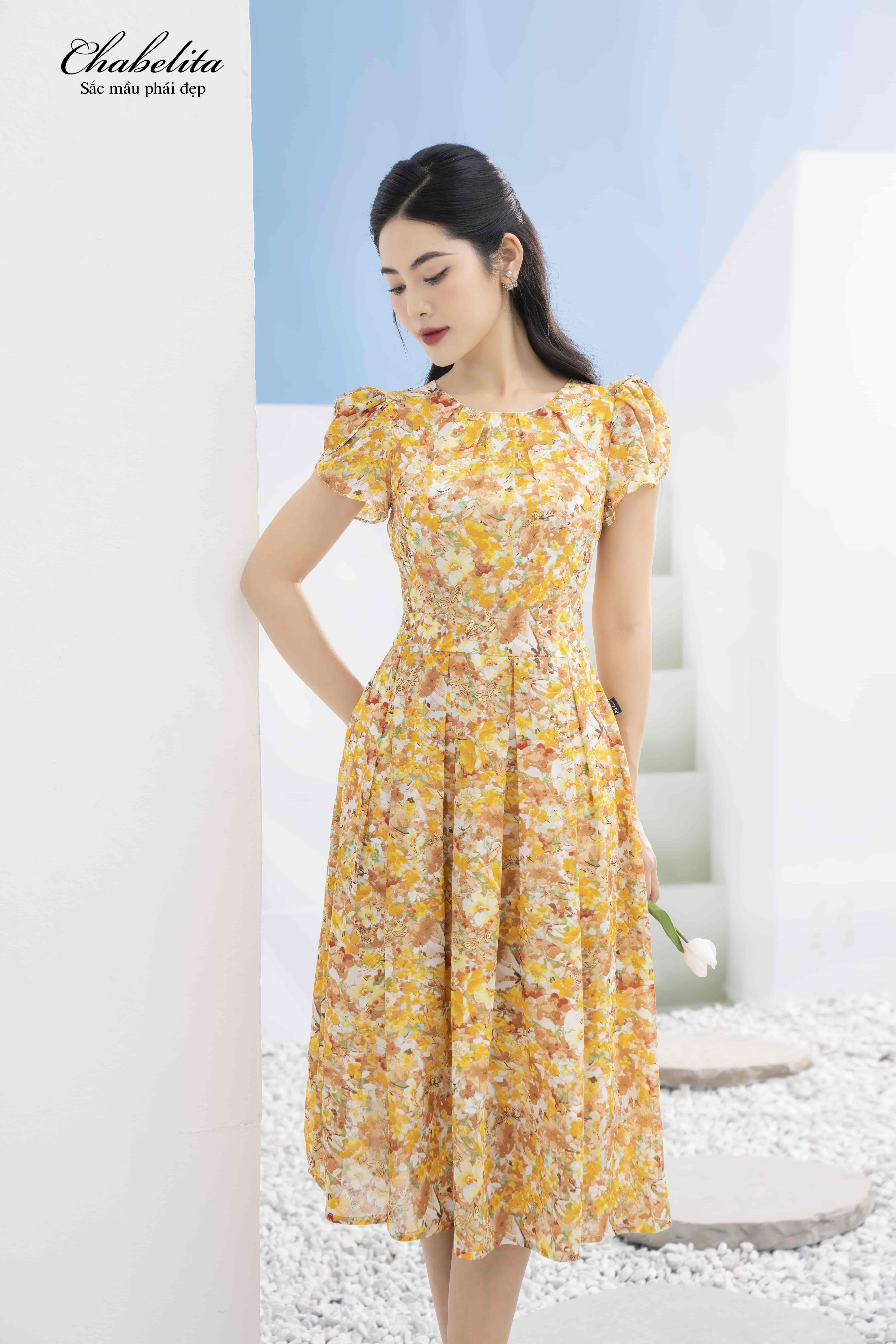 Đầm hoa màu vàng