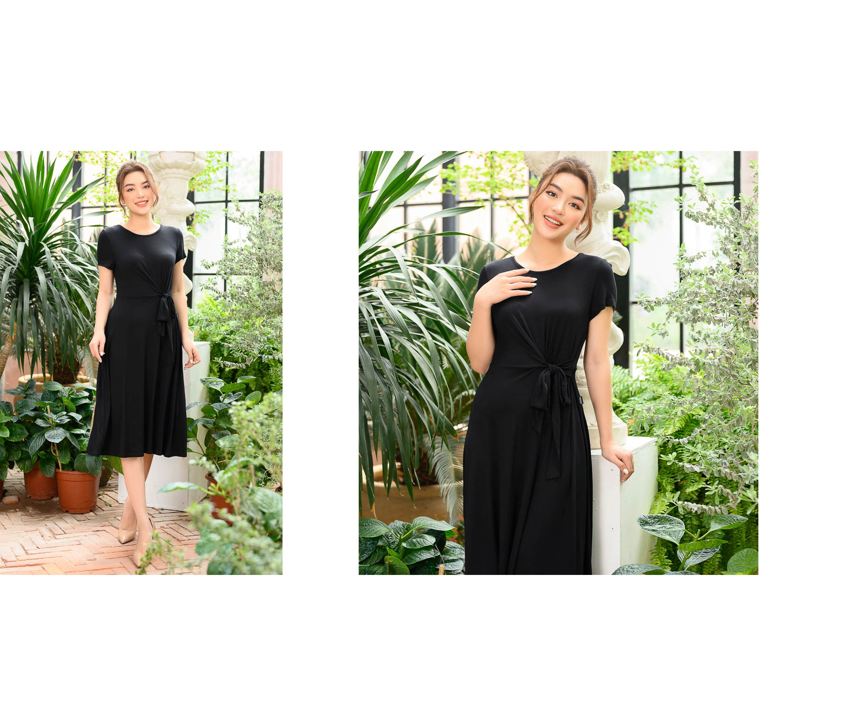 Đầm phông cổ đức màu đen