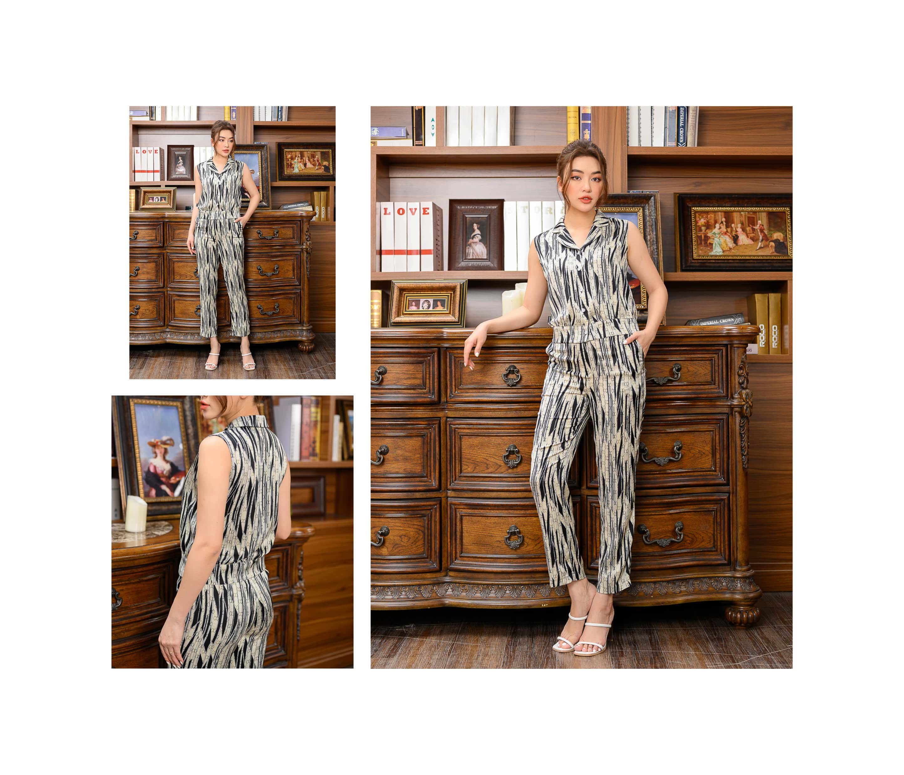 Sét bộ kẻ đen trắng