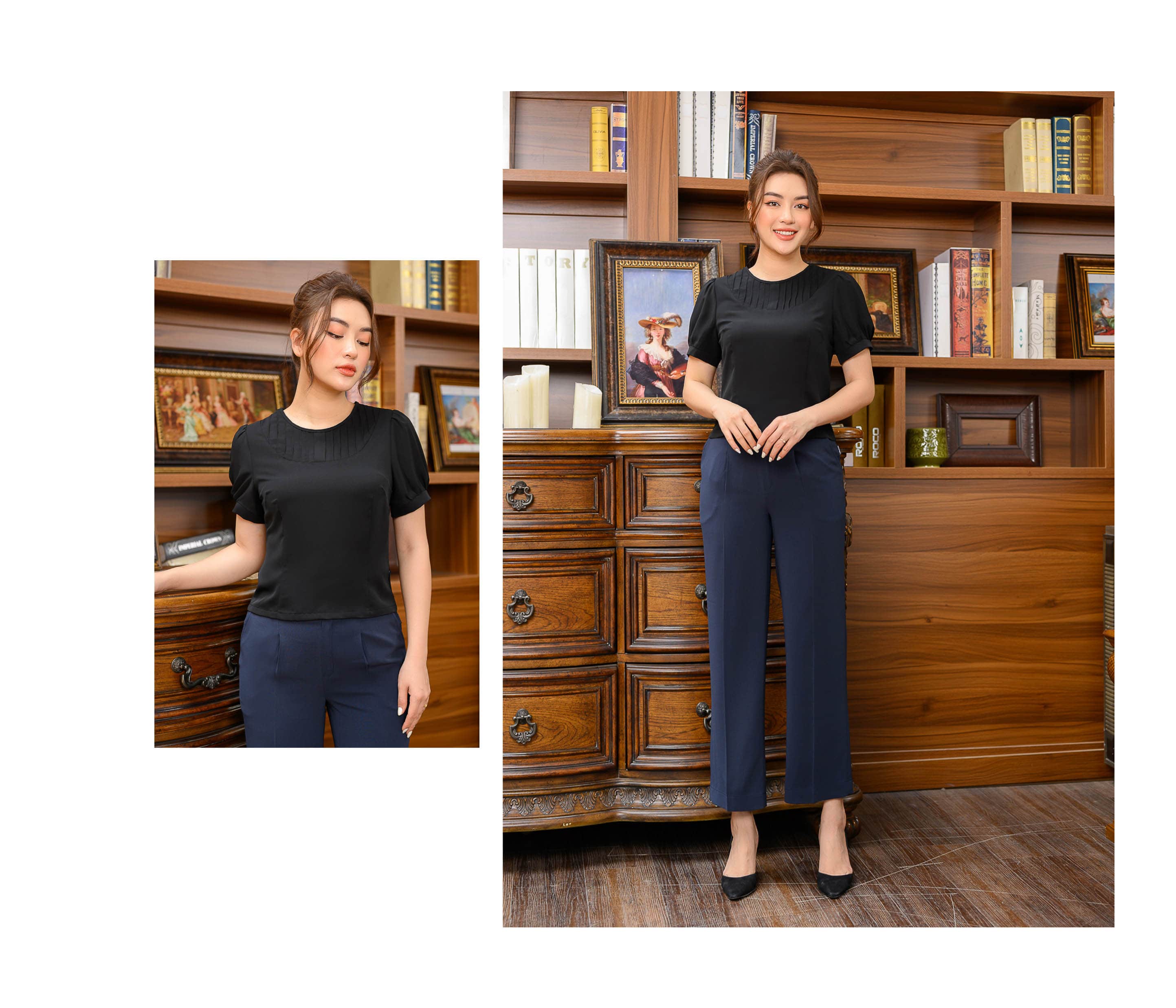 Quần sớ ống nhỏ màu tím than