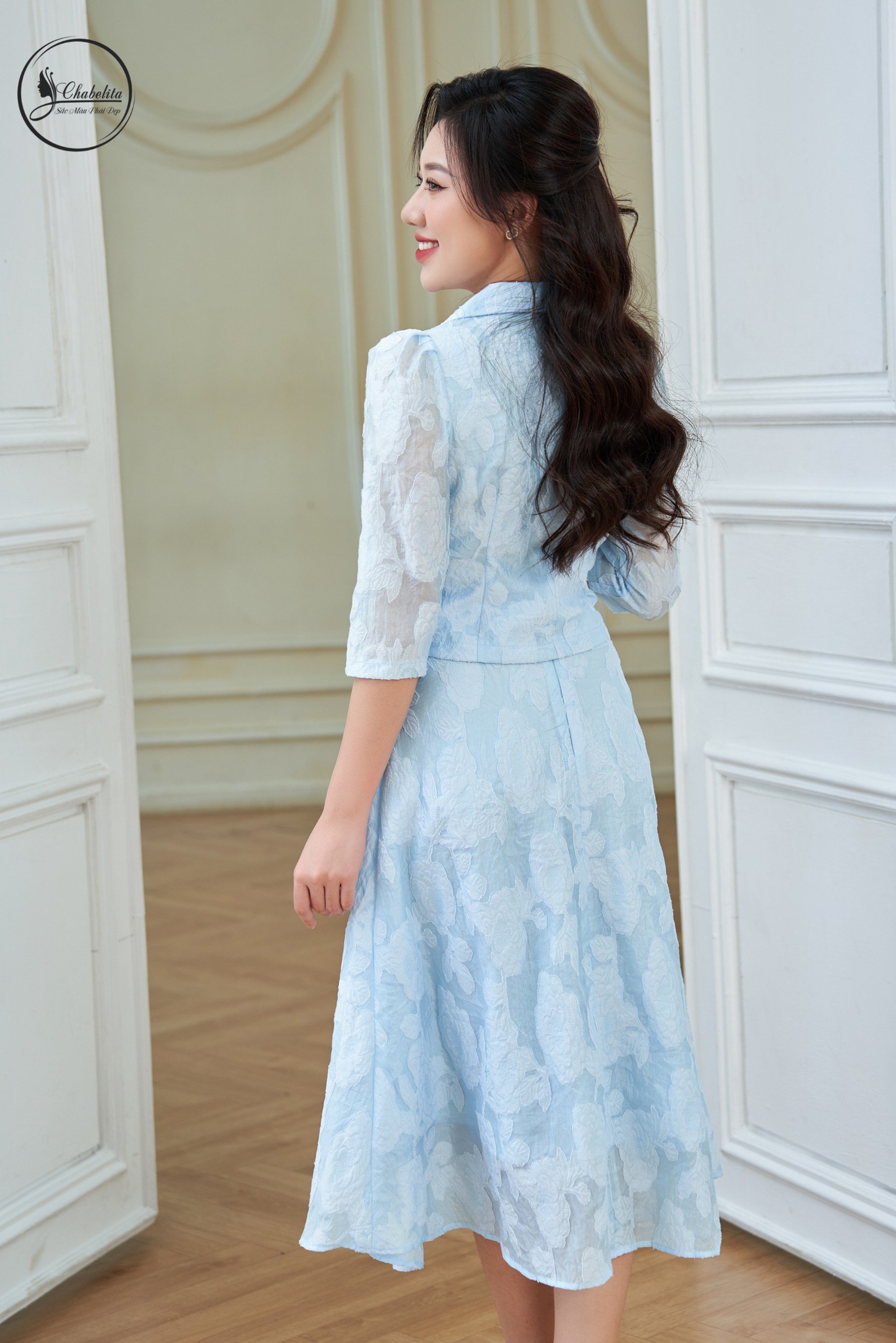 Set bộ ren màu xanh