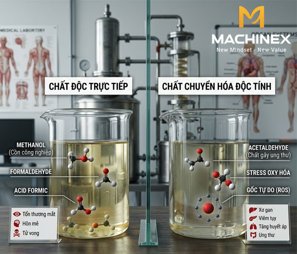 Các chất gây hại sức khỏe có trong rượu