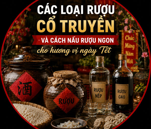 Các loại rượu cổ truyền và cách nấu rượu ngon cho hương vị ngày tết