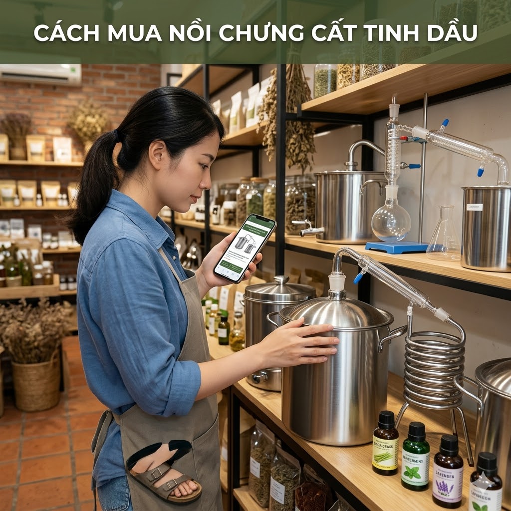 Địa chỉ mua nồi nấu chưng cất tinh dầu giá rẻ uy tín chất lượng