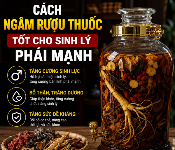 Cách ngâm rượu thuốc tốt cho sinh lý phái mạnh