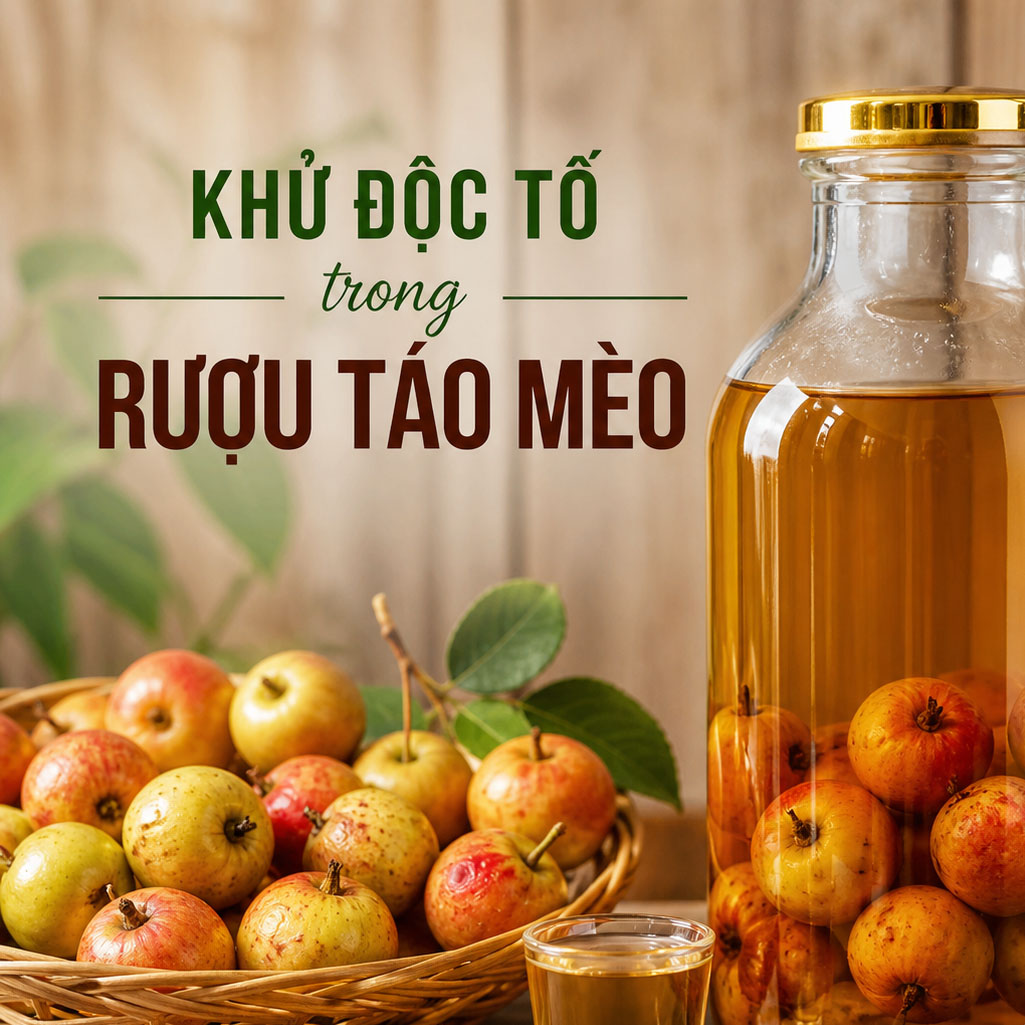 Mẹo khử độc tố trong rượu trước khi ngâm táo mèo