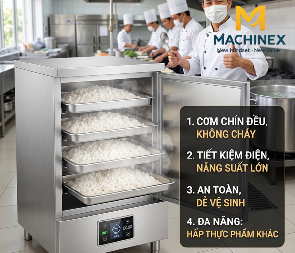 Lợi ích của tủ hấp cơm công nghiệp