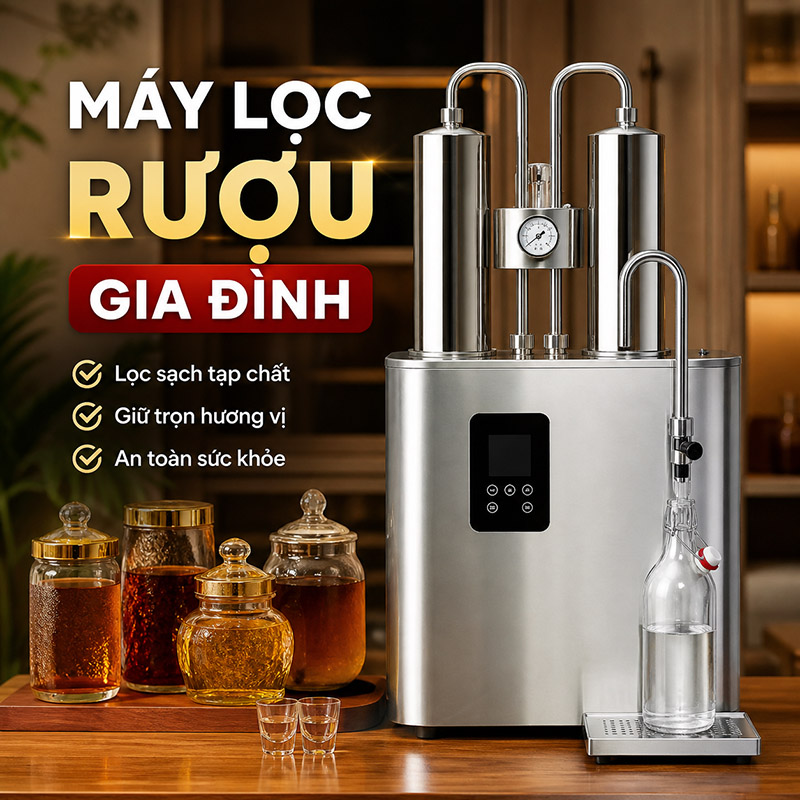 Uống rượu an toàn lâu say với máy lọc rượu gia đình