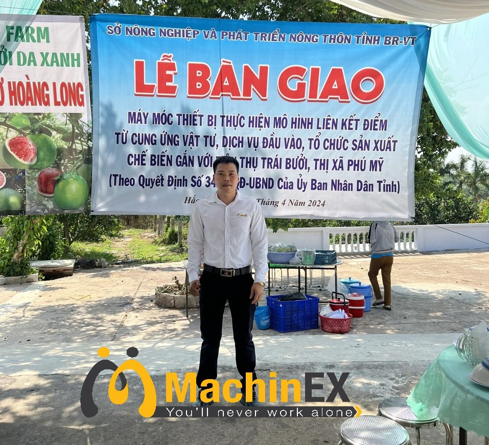 Dự Án Máy Rửa Cho HTX Bưởi Da Xanh Hoàng Long