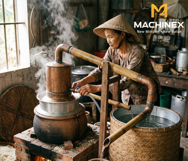 Quy trình chưng cất rượu gạo