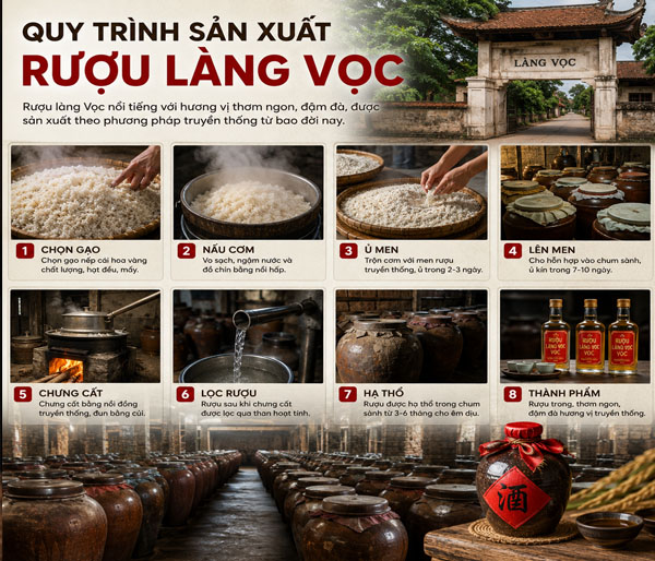 Quy trình sản xuất rượu làng vọc