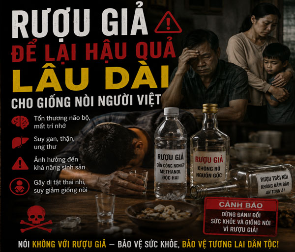 Rượu giả để lại hậu quả lâu dài cho giống nòi người Việt