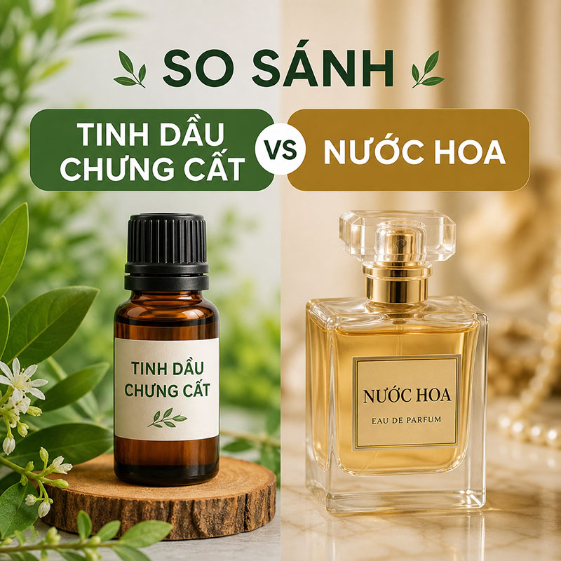 So sánh hương tinh dầu từ nồi chưng cất tinh dầu và nước hoa