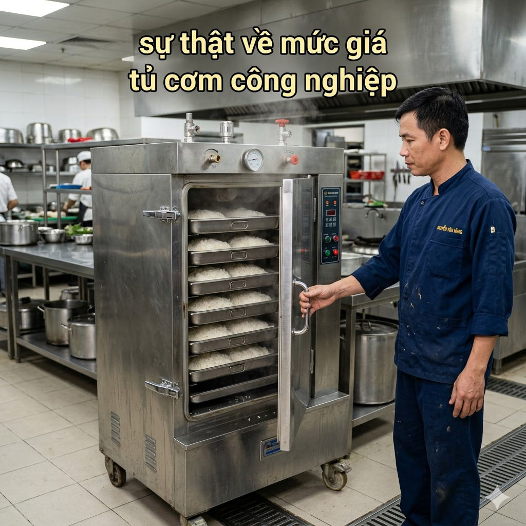 Sự thật về mức giá tủ nấu cơm công nghiệp?