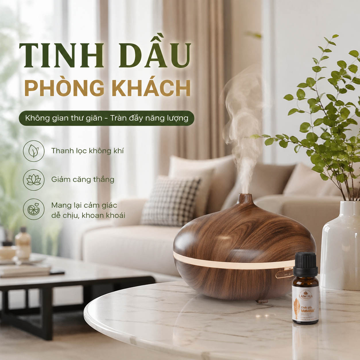 Những loại tinh dầu cho phòng khách thơm mát