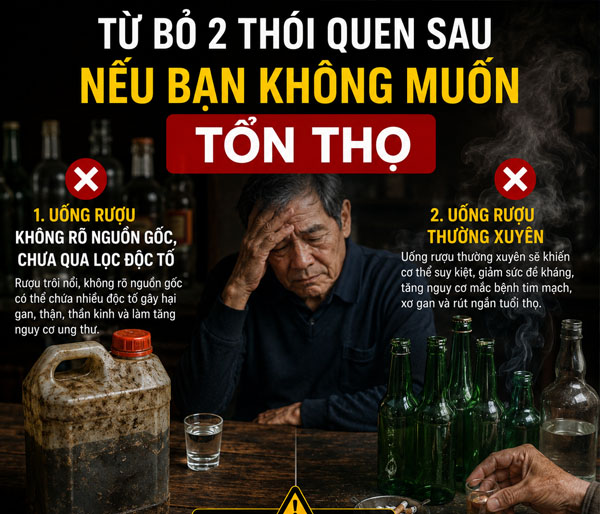 Từ bỏ 2 thói quen sau nếu bạn không muốn tổn thọ