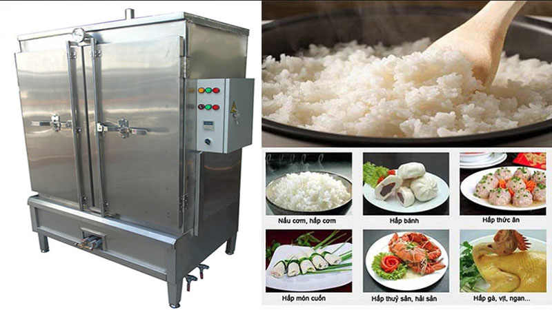 Tủ hấp cơm công nghiệp bằng điện 