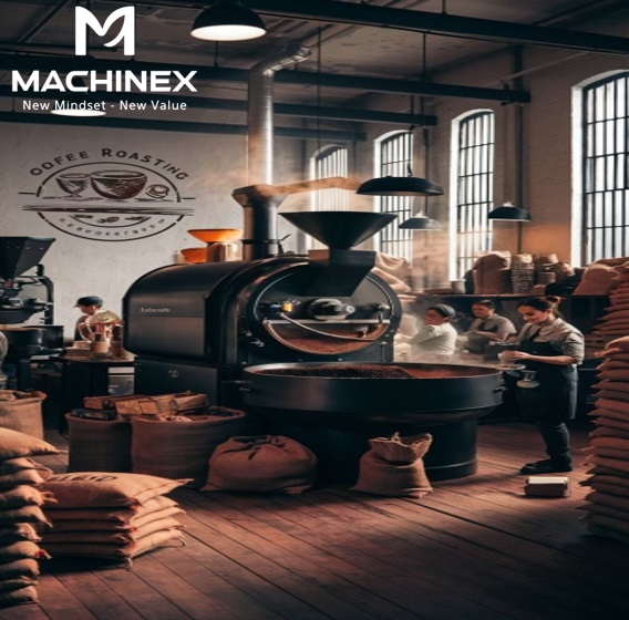 Máy rang cà phê tự động