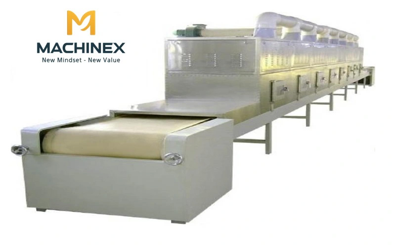 máy sấy vi sóng băng tải machinex