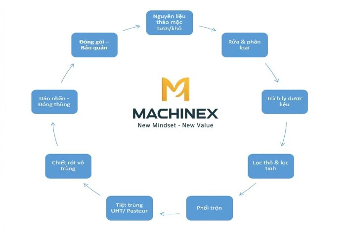 quy trình sản xuất nước trà thảo mộc