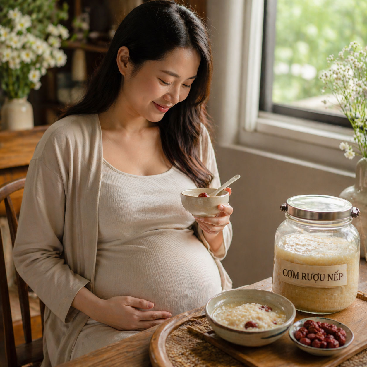 tác dụng rượu nếp với bà bầu