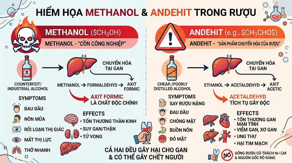 tác hại của methanol và andehit