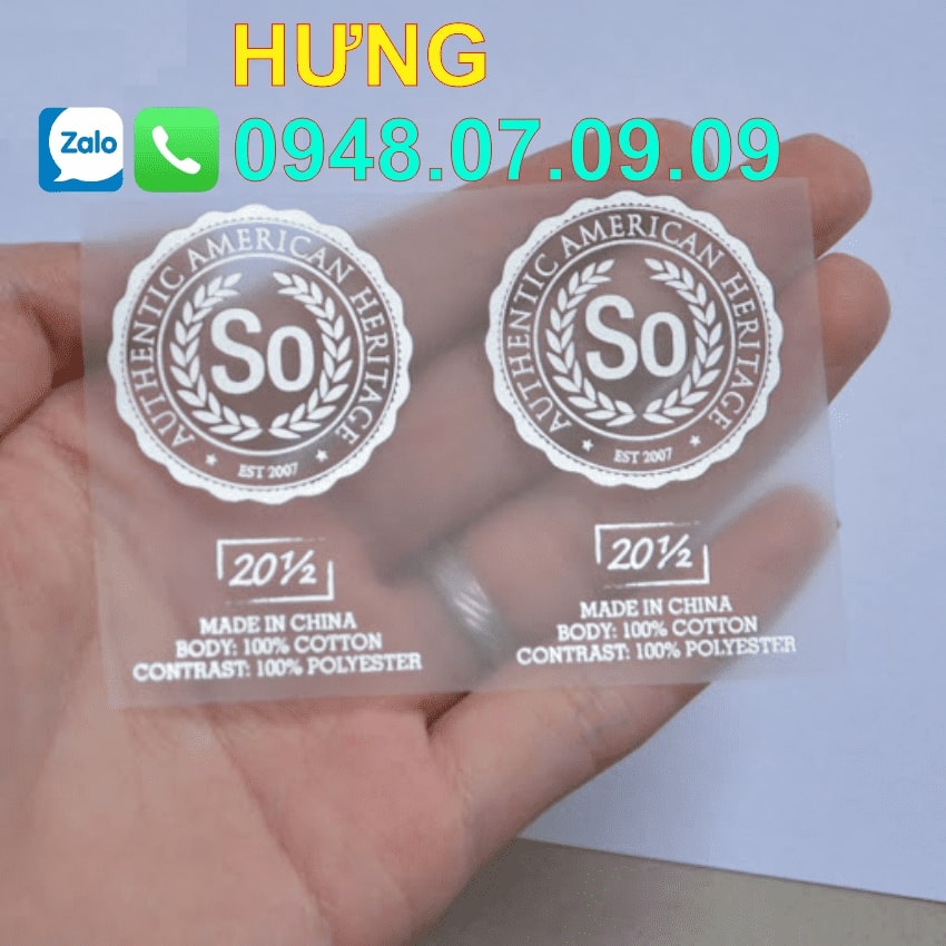 Tem ép nhiệt quần áo