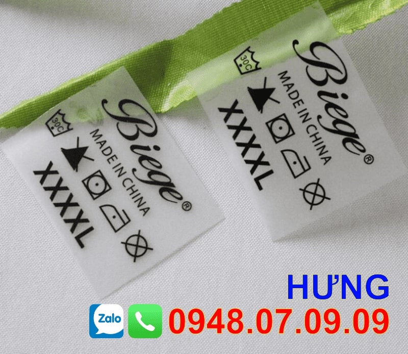 Nhãn ép nhiệt may mặc