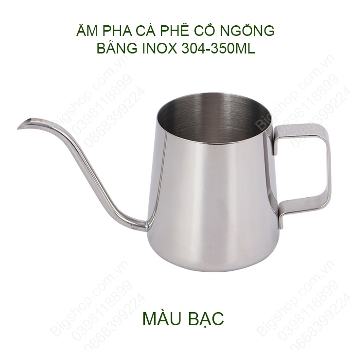 Ấm pha cà phê cổ ngỗng 350ml làm bằng Inox 304 cao cấp