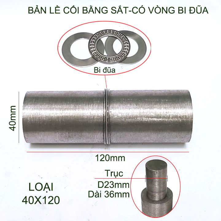 01 Bản lề cối bằng sắt có vòng bi đũa chịu lực, đường kính 30-35-40mm tùy chọn
