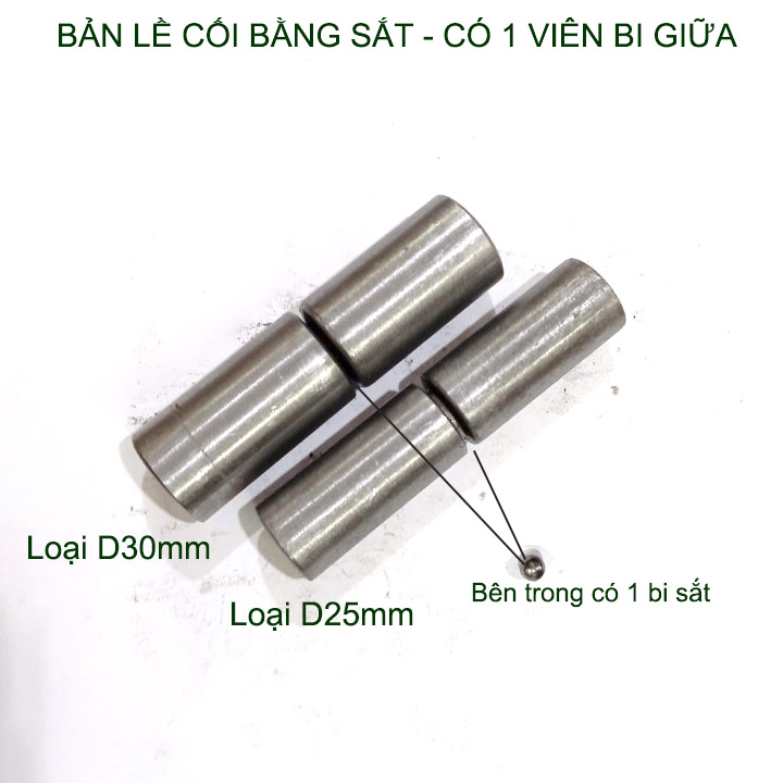 01 Bản lề cối bằng sắt có 01 bi, đường kính 25-35mm tùy chọn