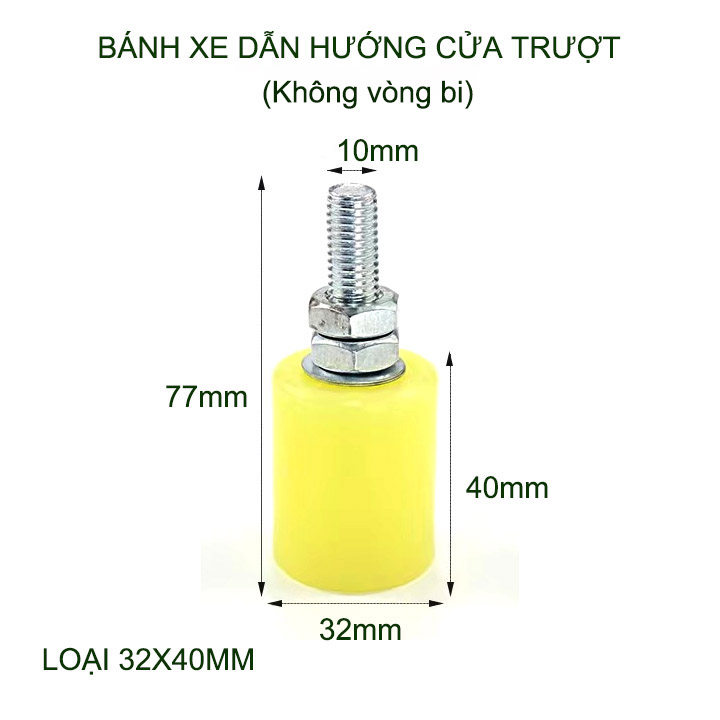 01 Bánh xe dẫn hướng cửa trượt, thân bằng nhựa PP, lõi thép có vòng bi