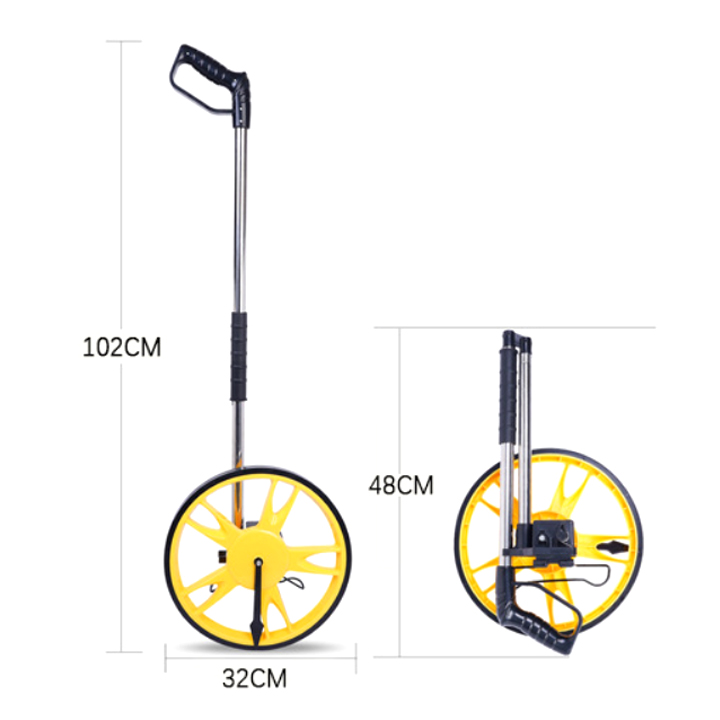 Bánh xe đo chiều dài gấp gọn, đồng hồ cơ, đường kính bánh 32cm