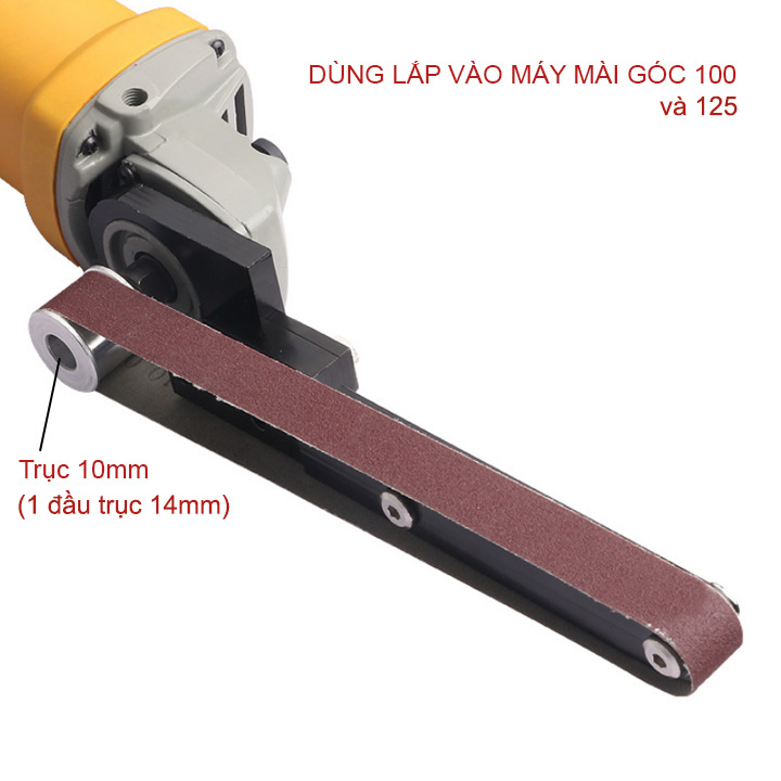 Bộ chuyển đổi máy mài góc trục D10mm-D14mm thành máy mài dây kèm 2 dây mài 520x20mm hoặc chỉ 10 dây mài