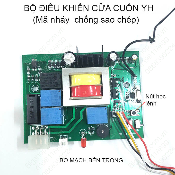 Bộ điều khiển cửa cuốn mã nhảy chống sao chép kèm 2 remote