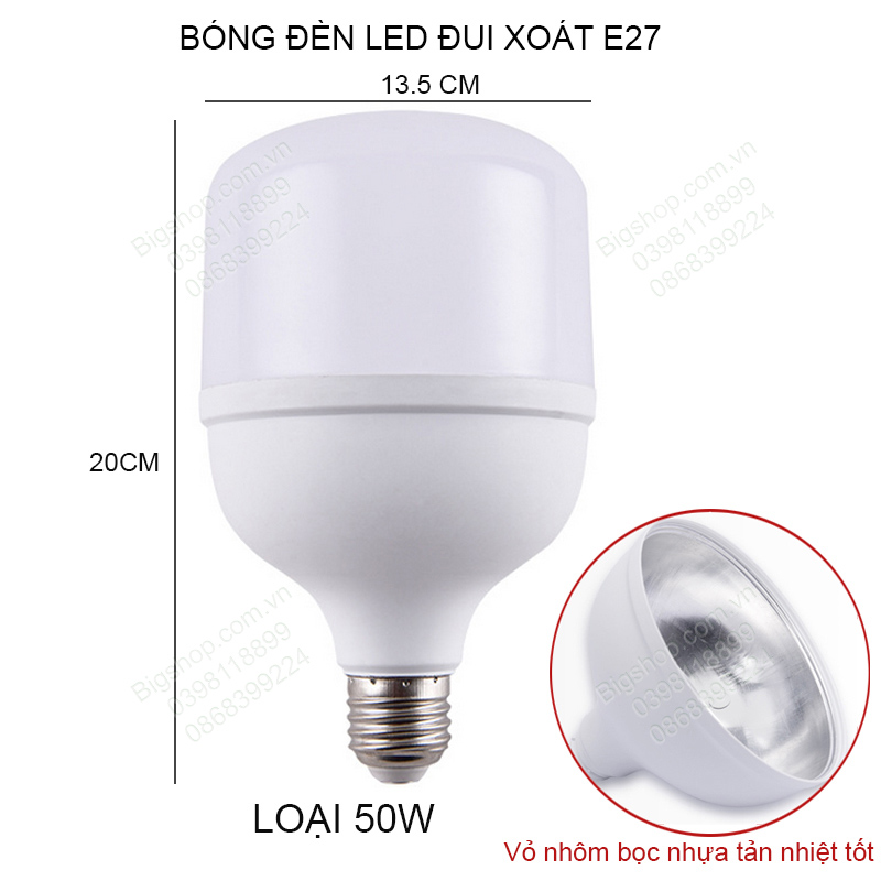Bóng đèn led búp Bulb đui xoáy E27. Loại 20W-30W-40W-50W tùy chọn