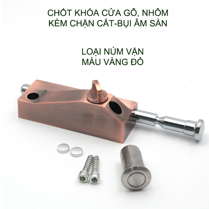 Chốt chặn cửa bằng hợp kim chắc chắn kèm đầu chặn cát, bụi bẩn âm sàn (loại có chìa khóa hoặc núm vặn tùy chọn)