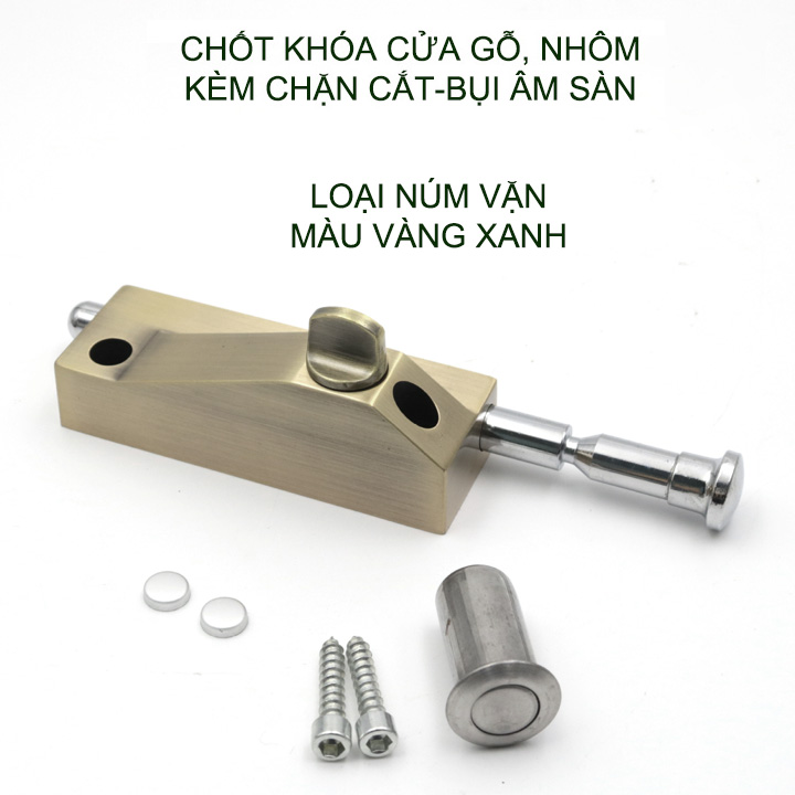 Chốt chặn cửa bằng hợp kim chắc chắn kèm đầu chặn cát, bụi bẩn âm sàn (loại có chìa khóa hoặc núm vặn tùy chọn)