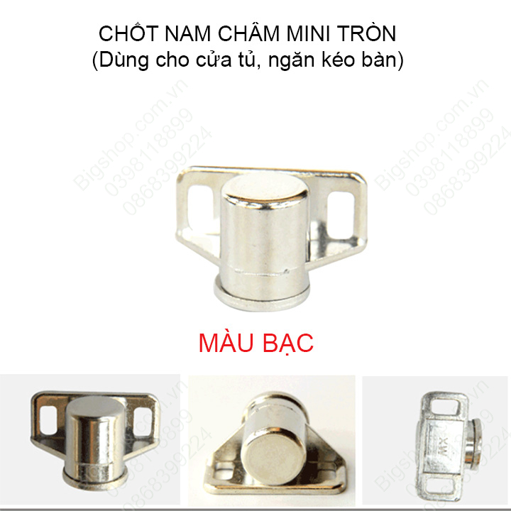 Chốt nam châm mini cho cánh cửa tủ, ngăn kéo bàn với lực hút mạnh, hình tròn nhiều màu sắc