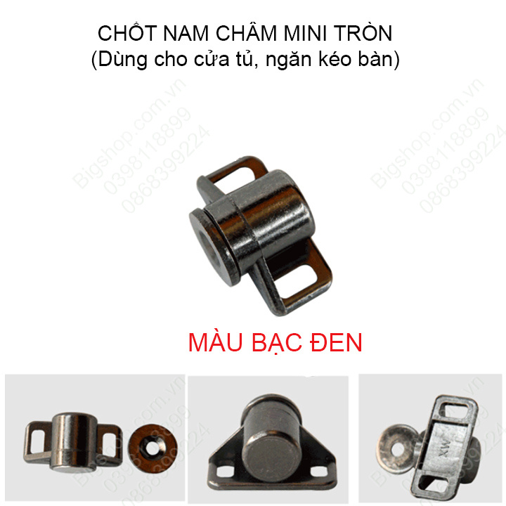 Chốt nam châm mini cho cánh cửa tủ, ngăn kéo bàn với lực hút mạnh, hình tròn nhiều màu sắc