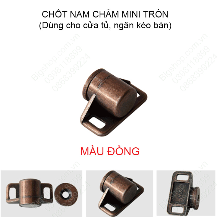 Chốt nam châm mini cho cánh cửa tủ, ngăn kéo bàn với lực hút mạnh, hình tròn nhiều màu sắc