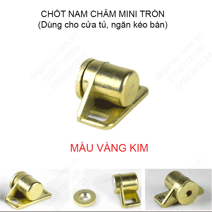 Chốt nam châm mini cho cánh cửa tủ, ngăn kéo bàn với lực hút mạnh, hình tròn nhiều màu sắc