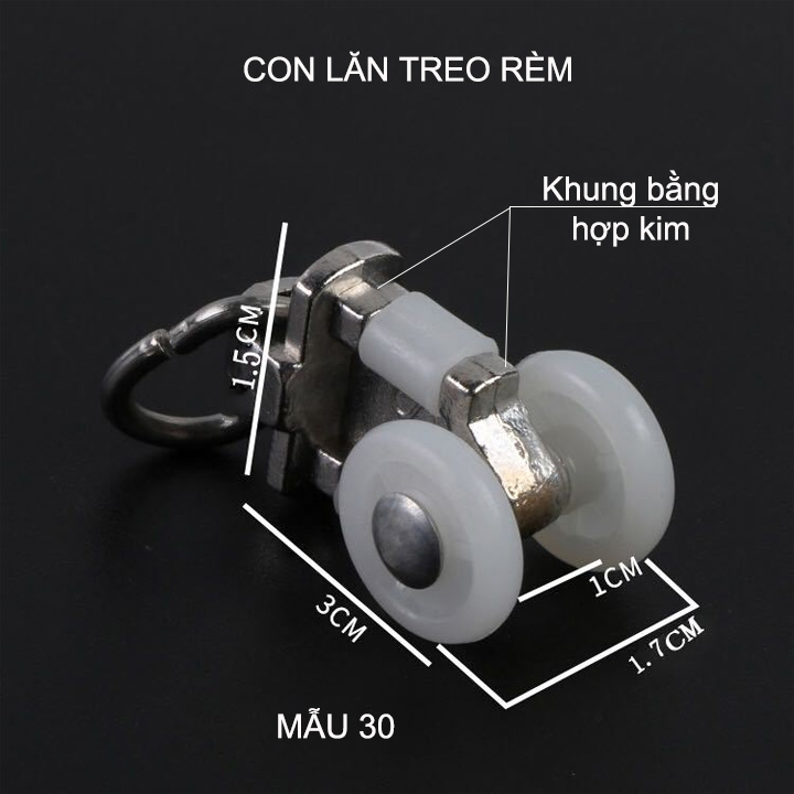 20 Con lăn treo rèm bằng nhựa PP, có nhiều kích cỡ cho khách lựa chọn