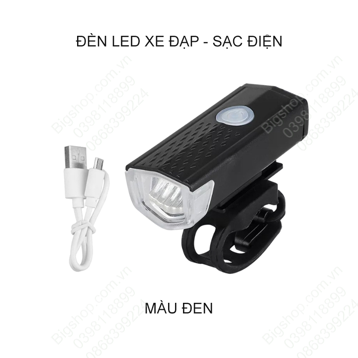 Đèn led gắn ghi đông xe đạp LED2255 chiếu sáng phía trước sử dụng pin sạc gắn sẵn bên trong